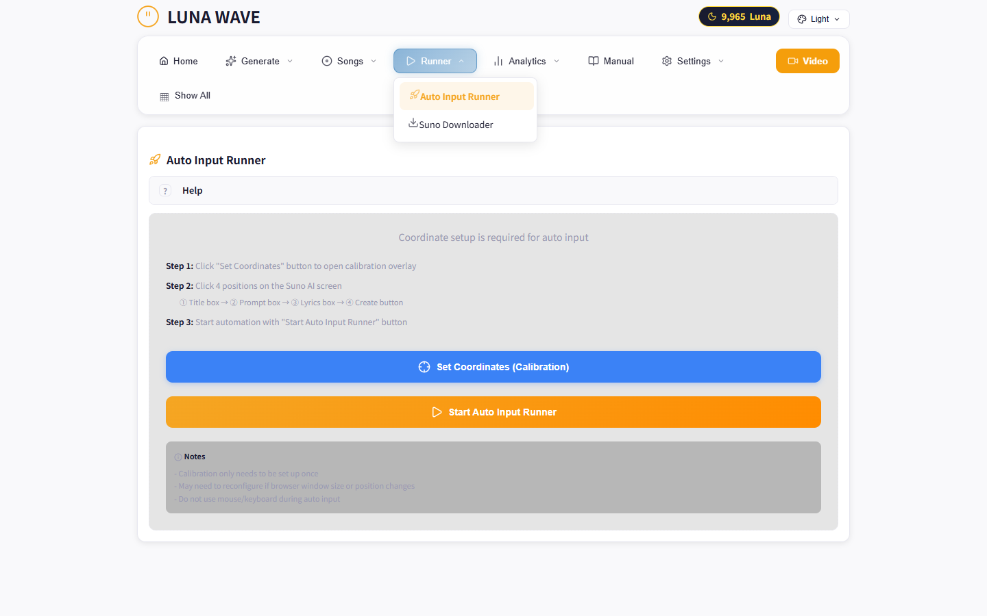 Auto Input Runner